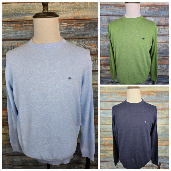 FYNCH HATTON Air Cotton Round Neck Summer Jumpers