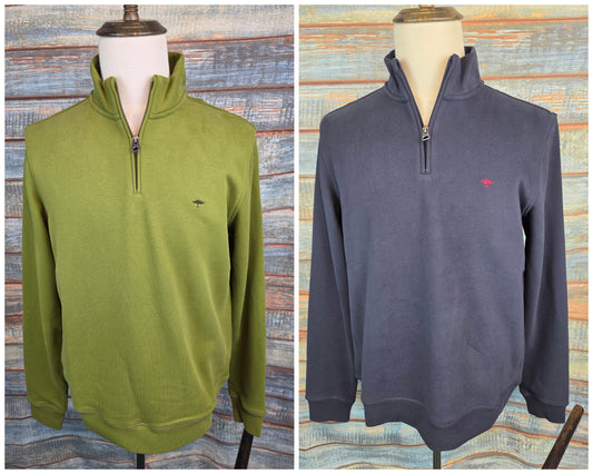 FYNCH-HATTON 1/4 Zip Cotton Sweat Top