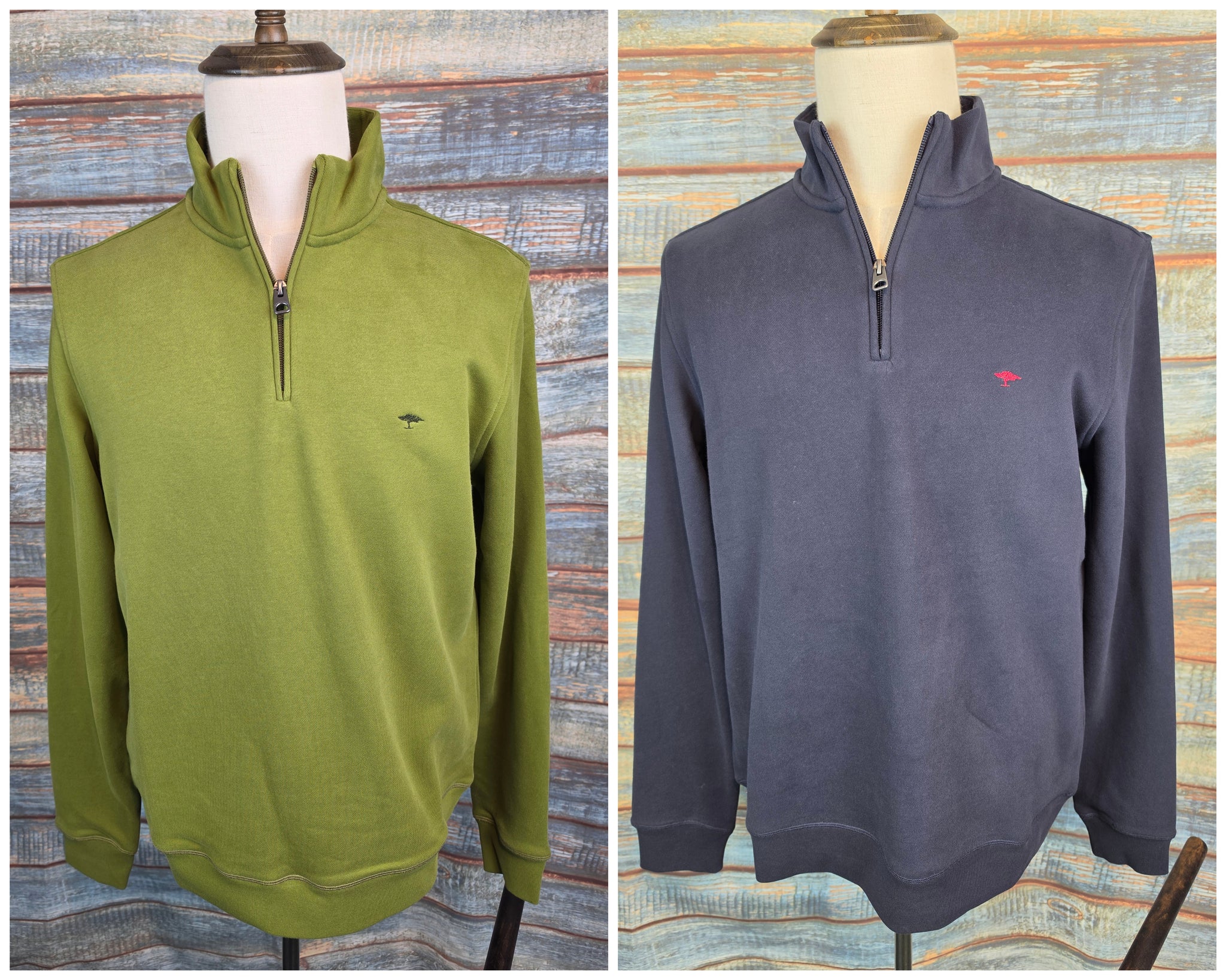 FYNCH-HATTON 1/4 Zip Cotton Sweat Top