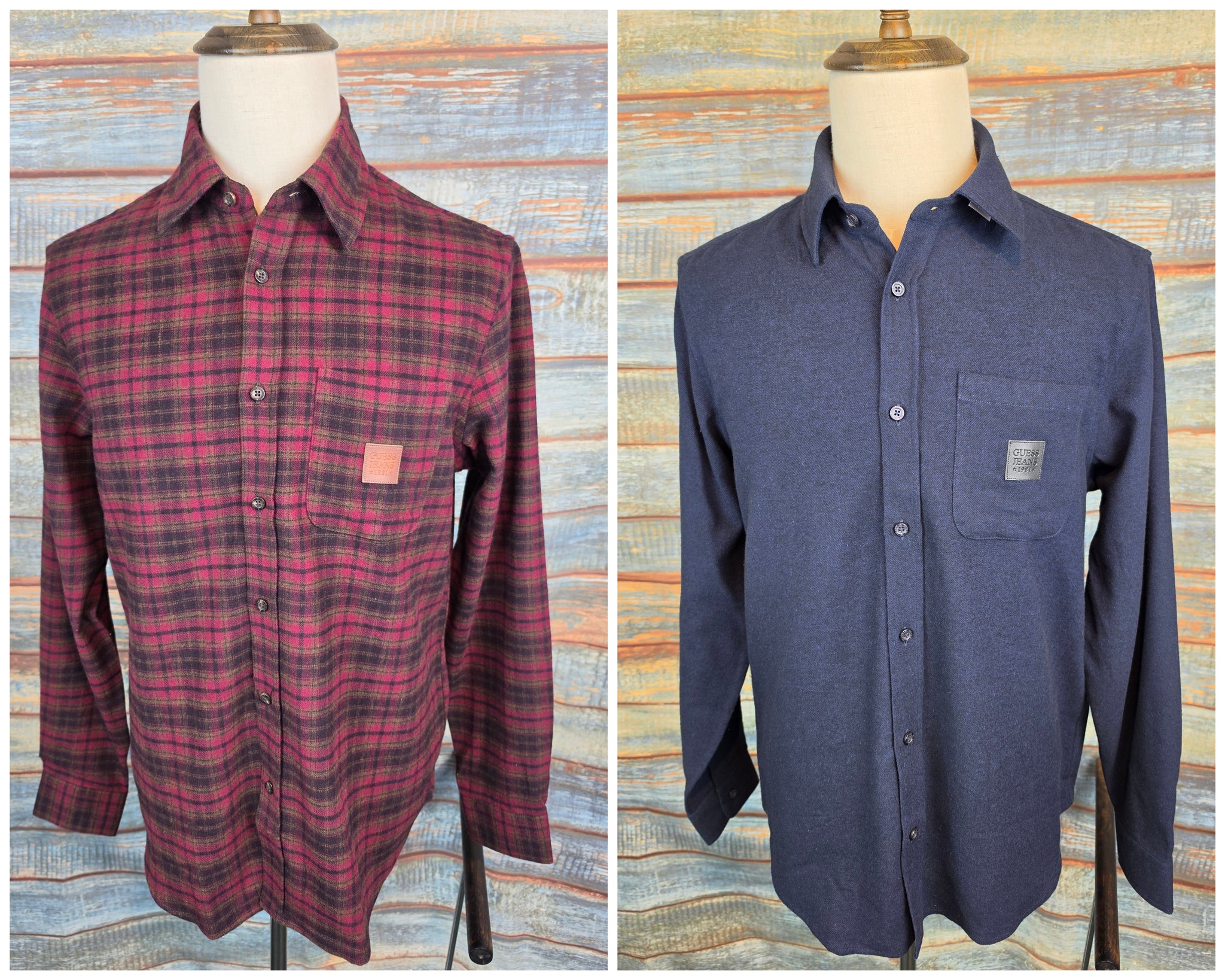 Guess Jeans Regular Fit Cotton Flannel Shirts