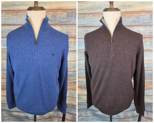 FYNCH-HATTON 1/4 Zip Lambswool and Cashmere Jumpers