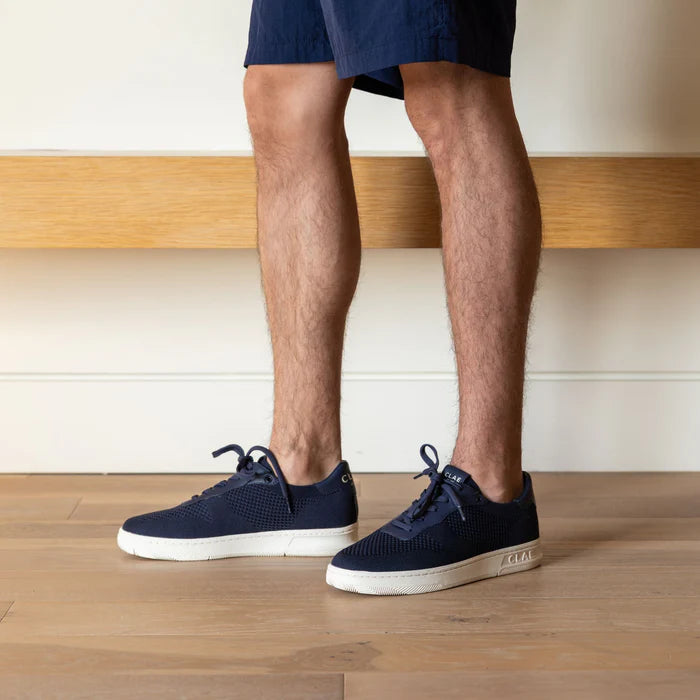 CLAE MALONE Navy Knit Sneaker