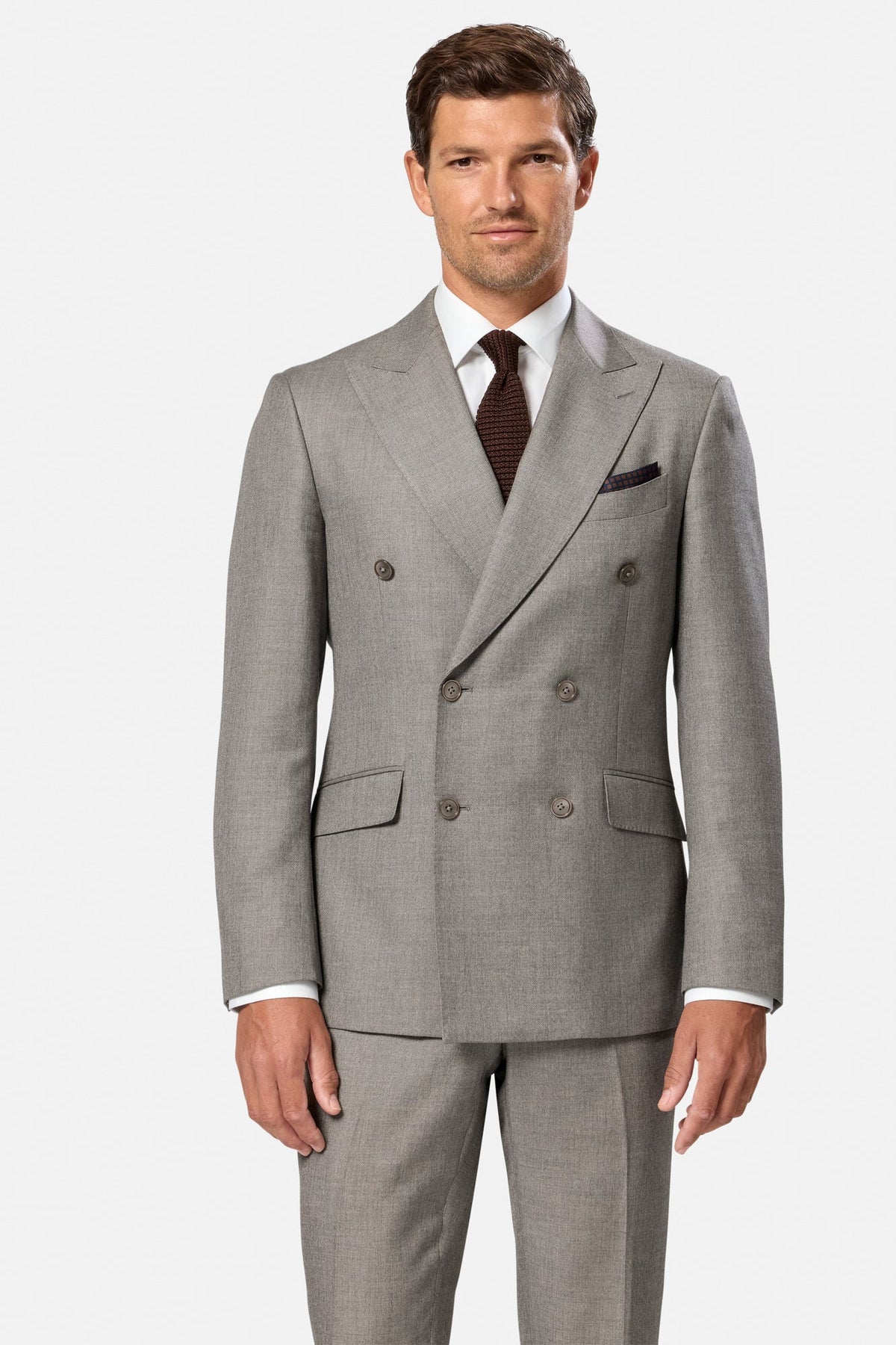 Benetti Signature "Marco" Taupe Double Breasted Suit