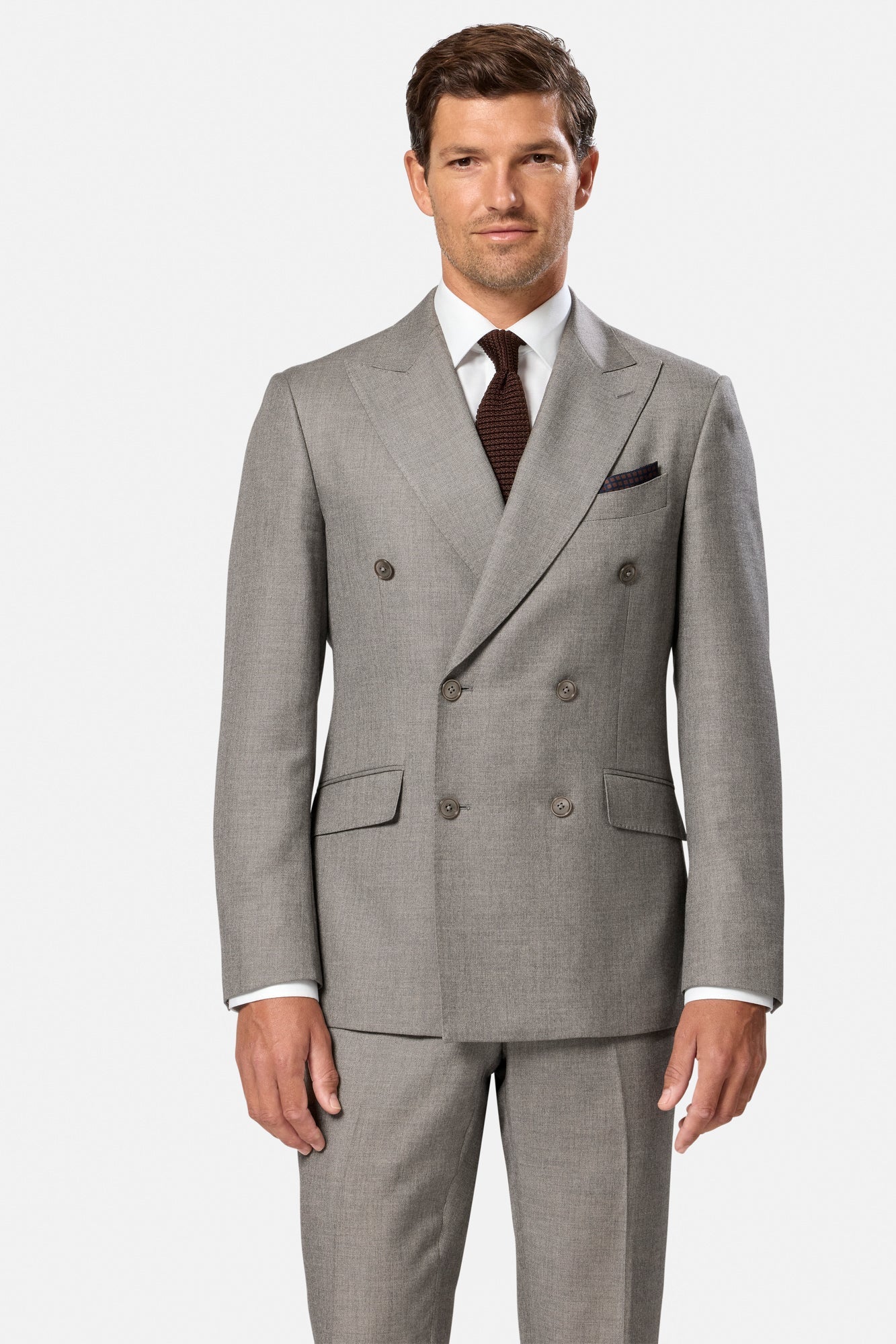 Benetti Signature "Marco" Taupe Double Breasted Suit