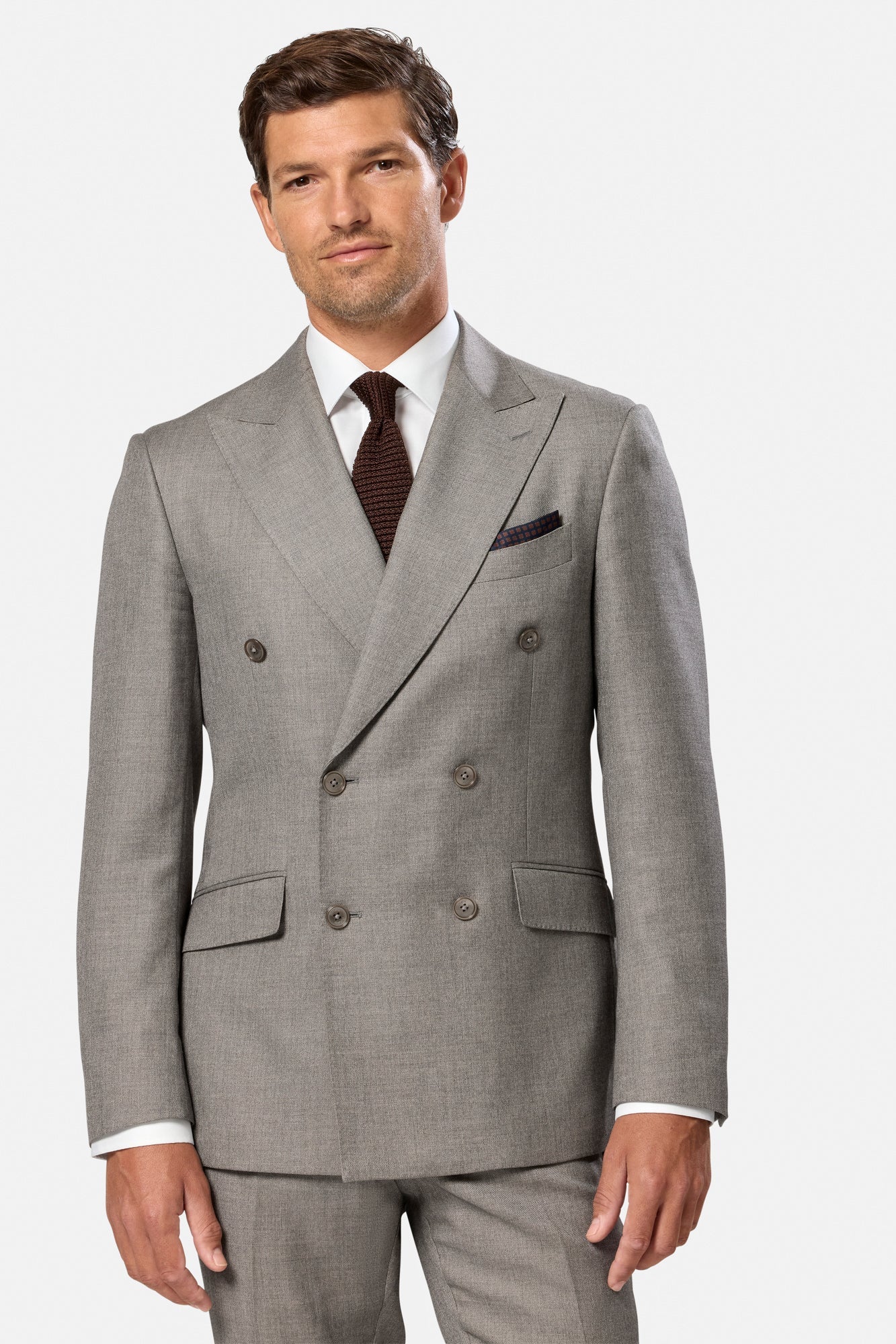 Benetti Signature "Marco" Taupe Double Breasted Suit