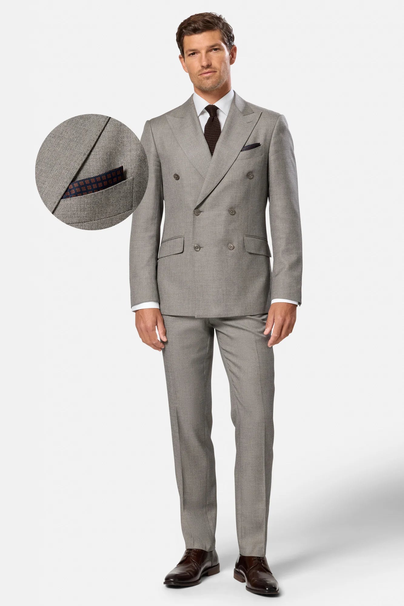 Benetti Signature "Marco" Taupe Double Breasted Suit