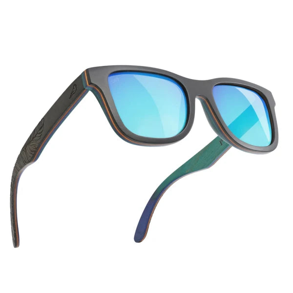 Bird Sunglasses - Petrel Black - Blue Mirror