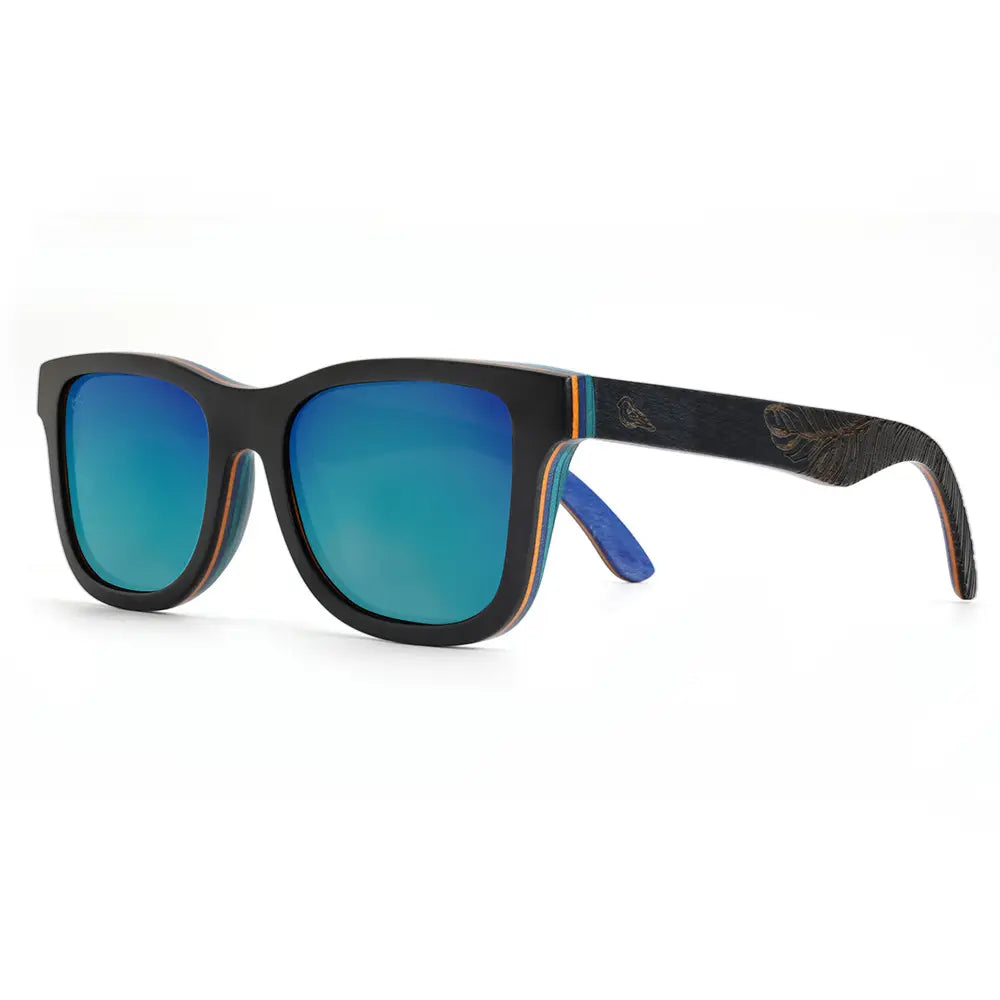 Bird Sunglasses - Petrel Black - Blue Mirror