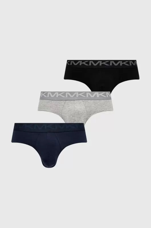 Michael Kors stretch factor cotton Lo rise Brief 3 pack - navy/grey/black