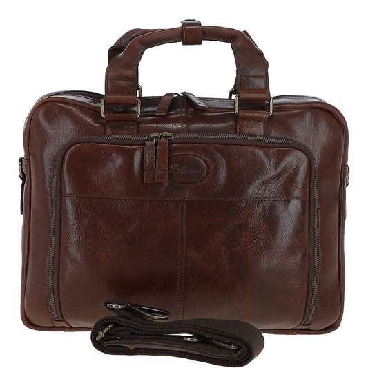 Ashwood Hi Veg Leather Laptop Briefcase Tempo Brown