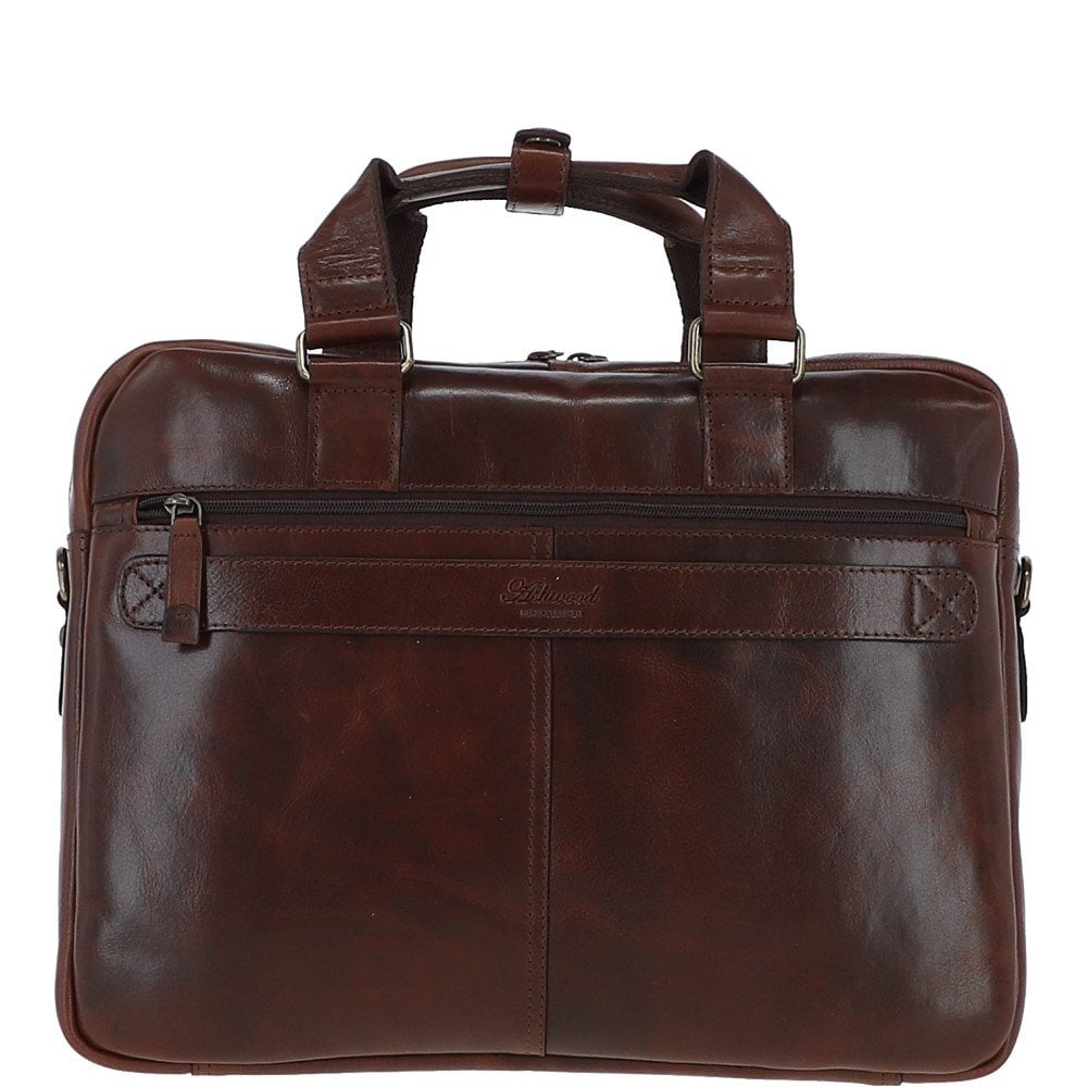 Ashwood Hi Veg Leather Laptop Briefcase Tempo Brown