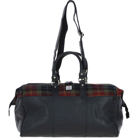 Ashwood Leather Harris Tweed Doctor Holdall Black/Green/Red