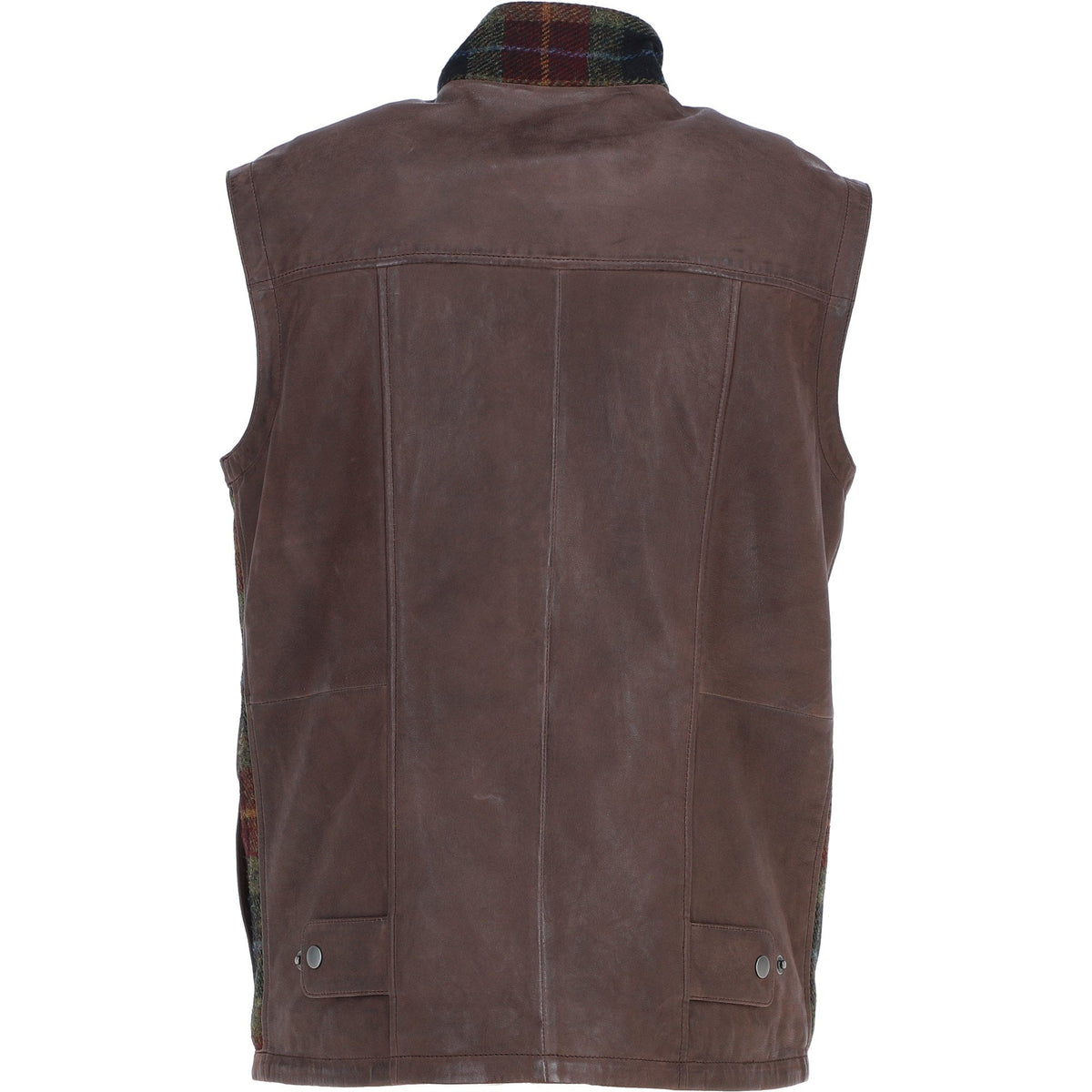 Ashwood Men's Leather and Harris Tweed Gilet