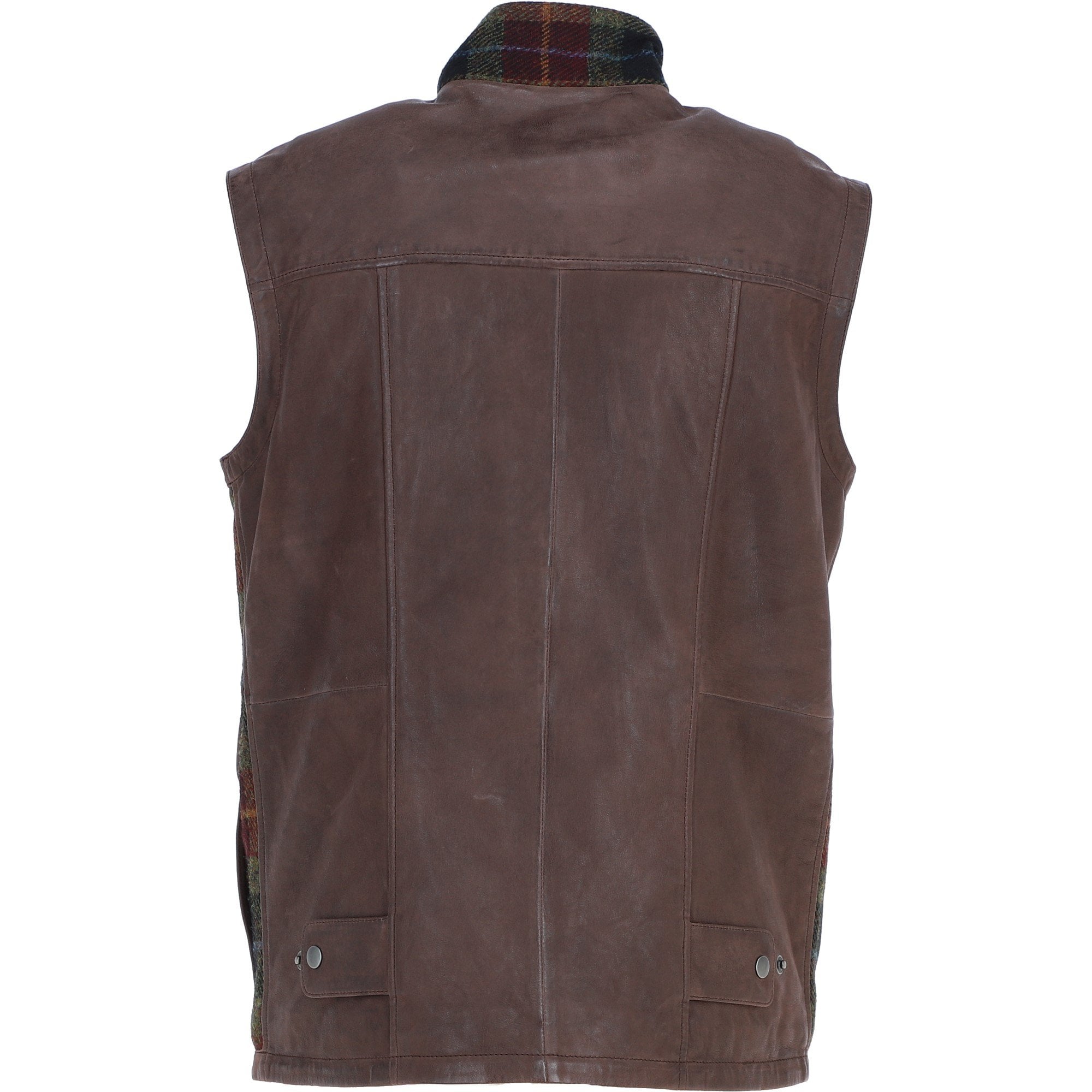 Ashwood Men's Leather and Harris Tweed Gilet
