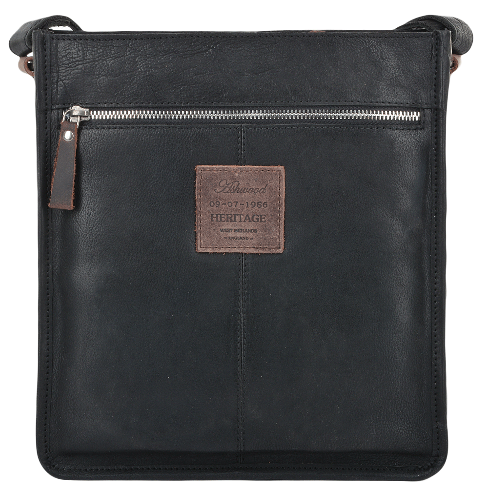 Ashwood 4552 3 Pocket Medium Leather Messenger Bag