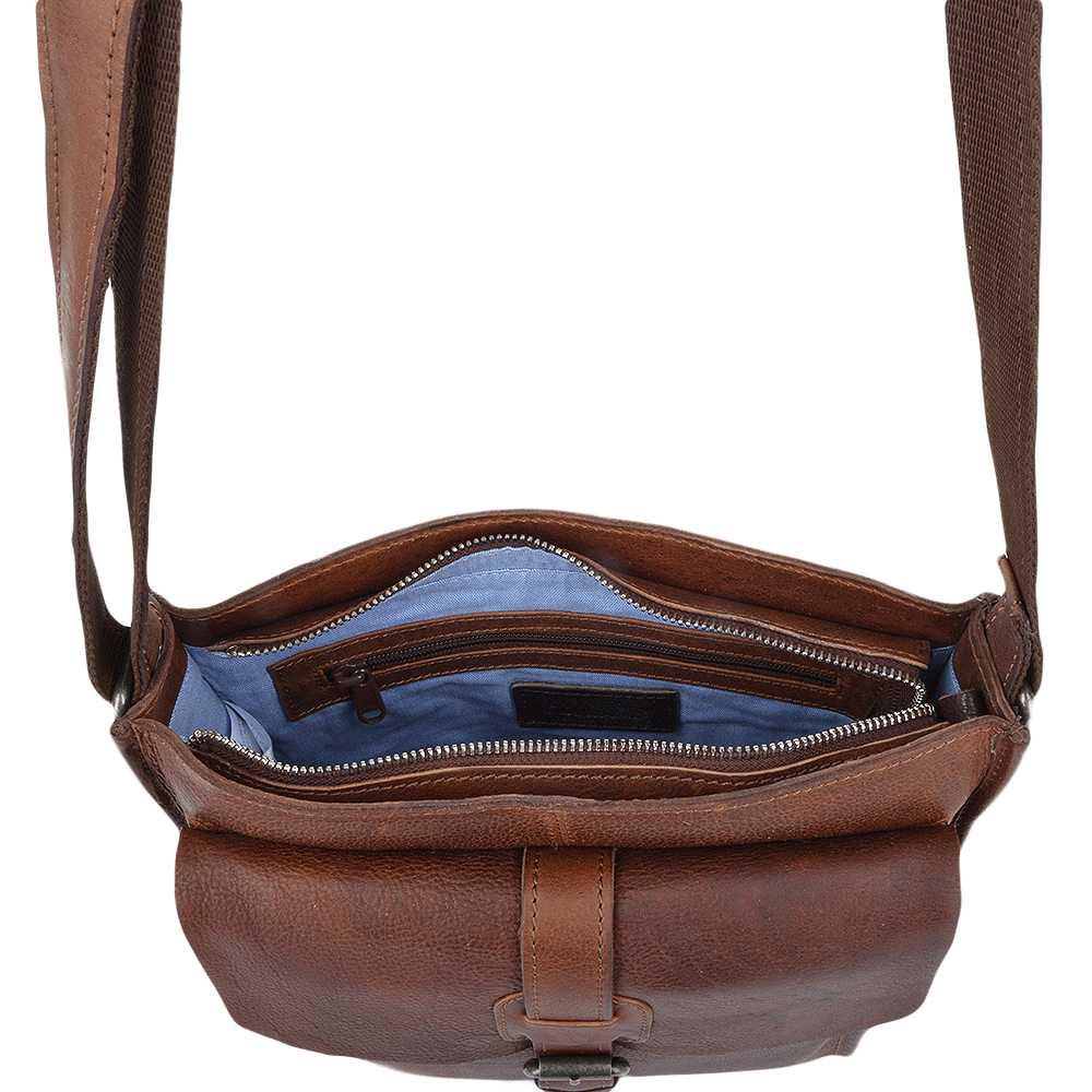 Ashwood 4552 3 Pocket Medium Leather Messenger Bag