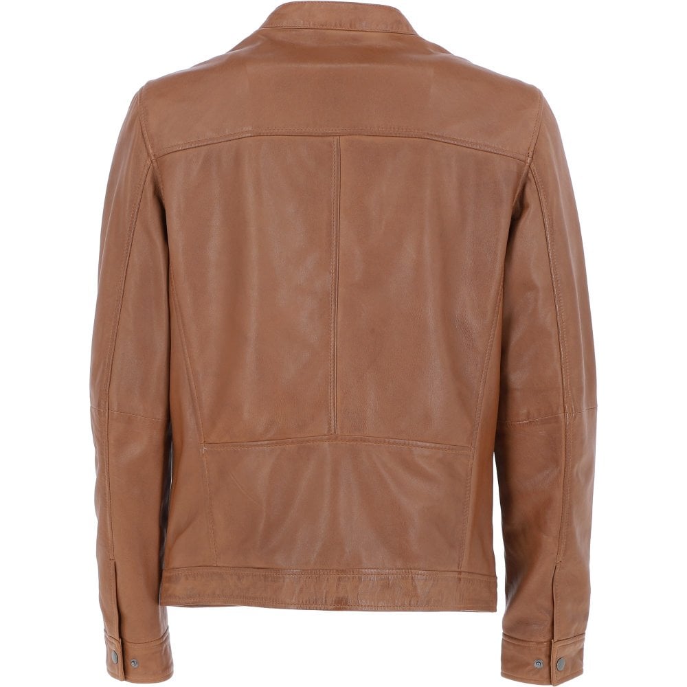 Ashwood Mens Tan Leather Biker Jacket