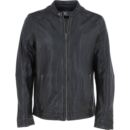 Ashwood Mens Dark Brown Leather Biker Jacket