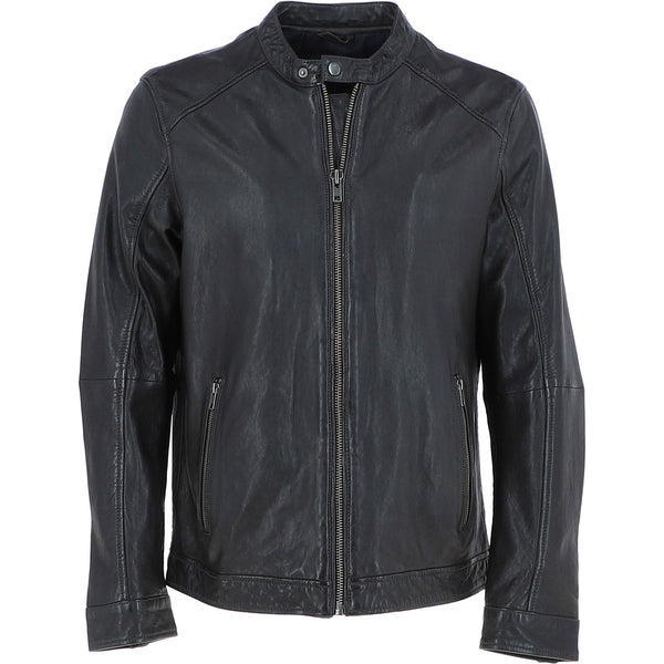 Ashwood Mens Dark Brown Leather Biker Jacket