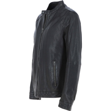 Ashwood Mens Dark Brown Leather Biker Jacket