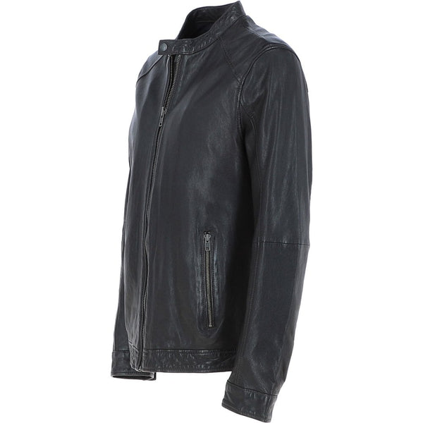 Ashwood Mens Dark Brown Leather Biker Jacket