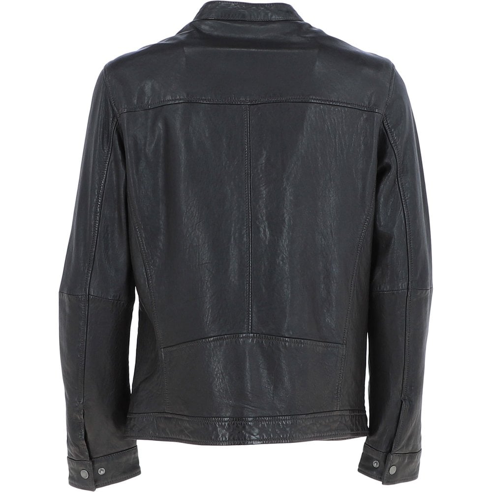 Ashwood Mens Dark Brown Leather Biker Jacket