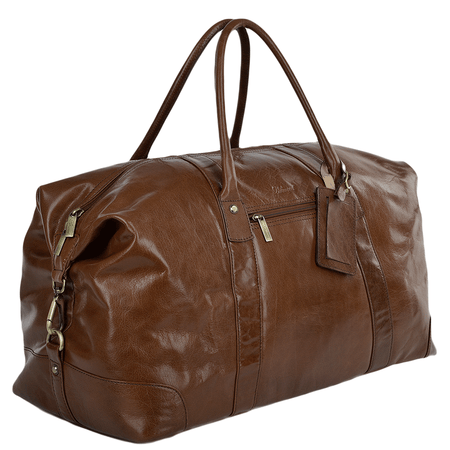 Ashwood Extra Large Travel Holdall Chestnut Vegetable tanned leather