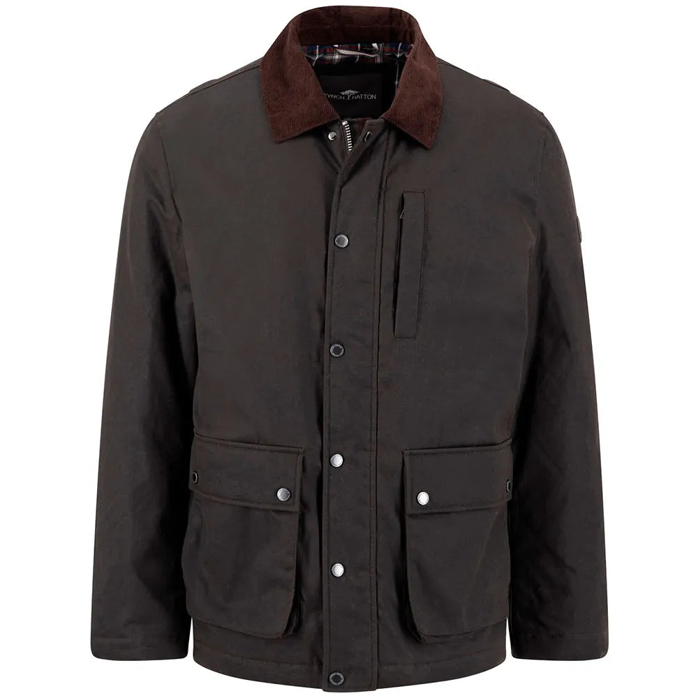 FYNCH-HATTON Dark Olive Green Wax Jacket