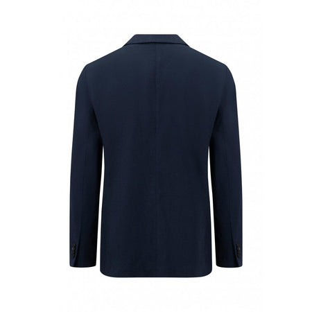 FYNCH-HATTON NAVY COTTON 2 BUTTON BLAZER