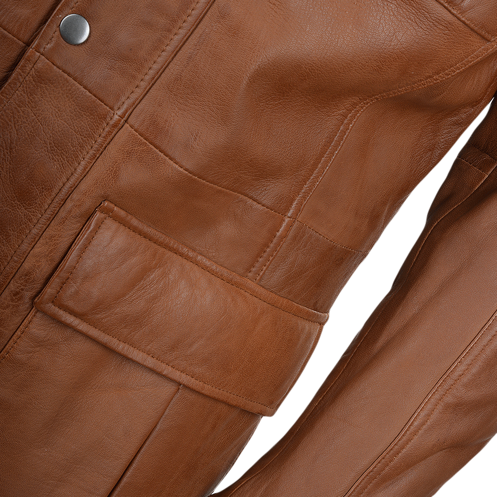 Ashwood 3/4 biker Tan leather jacket