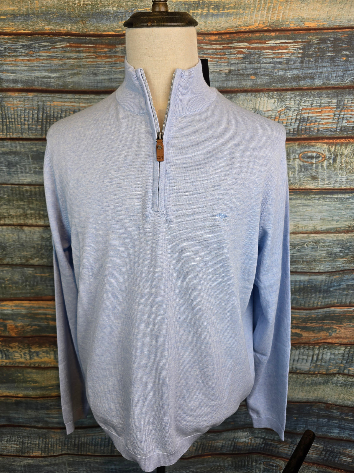 FYNCH HATTON Air Cotton 1/4 Zip Knit Top