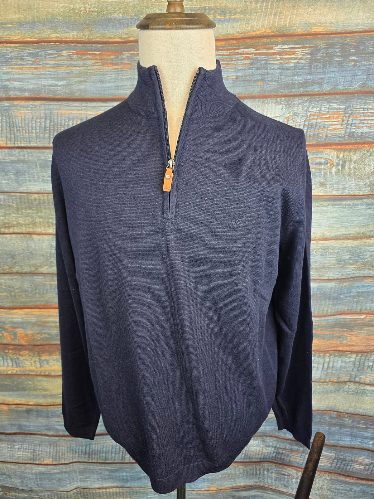 FYNCH HATTON Air Cotton 1/4 Zip Knit Top