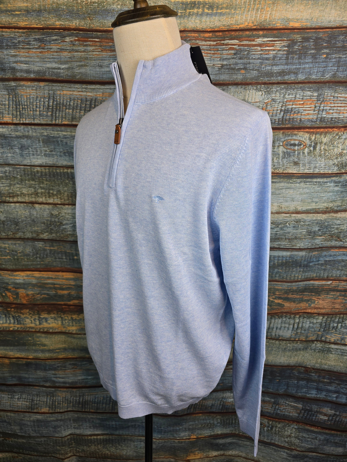 FYNCH HATTON Air Cotton 1/4 Zip Knit Top