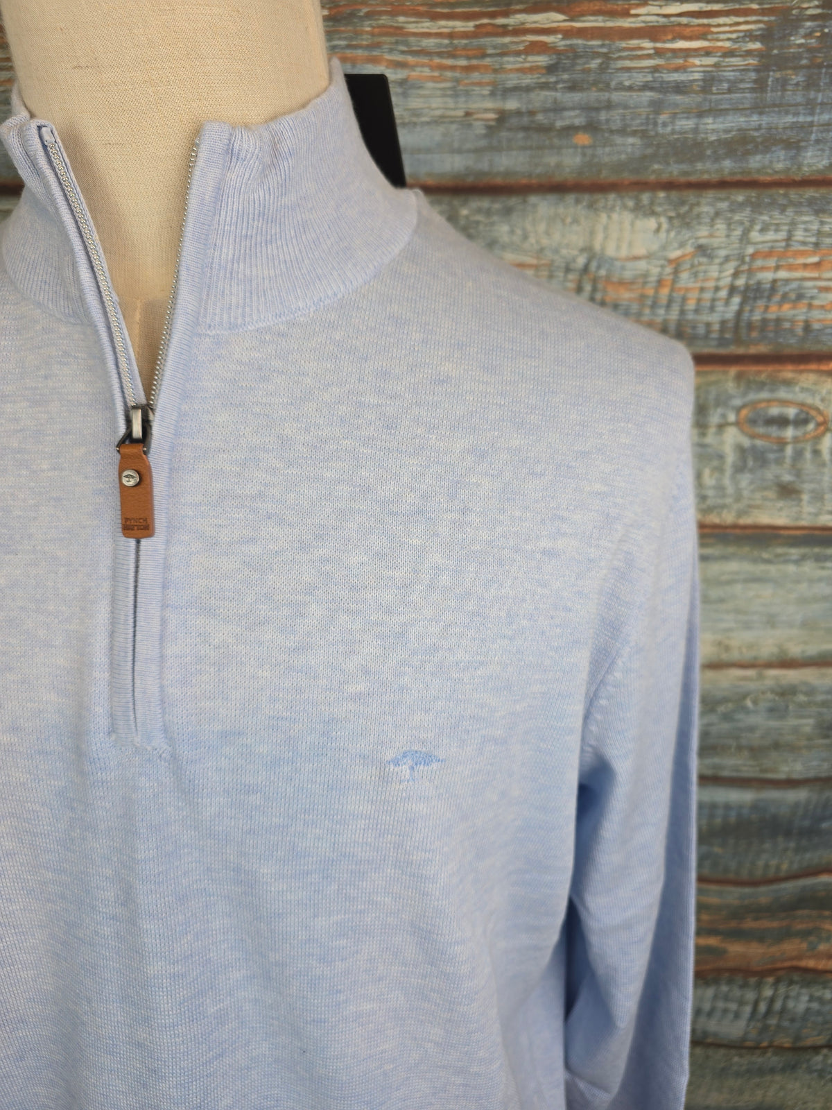 FYNCH HATTON Air Cotton 1/4 Zip Knit Top