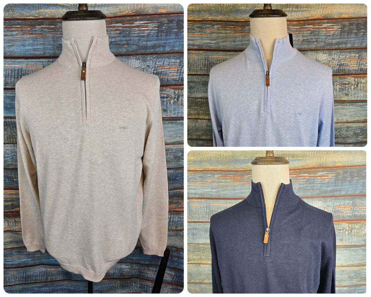 FYNCH HATTON Air Cotton 1/4 Zip Knit Top