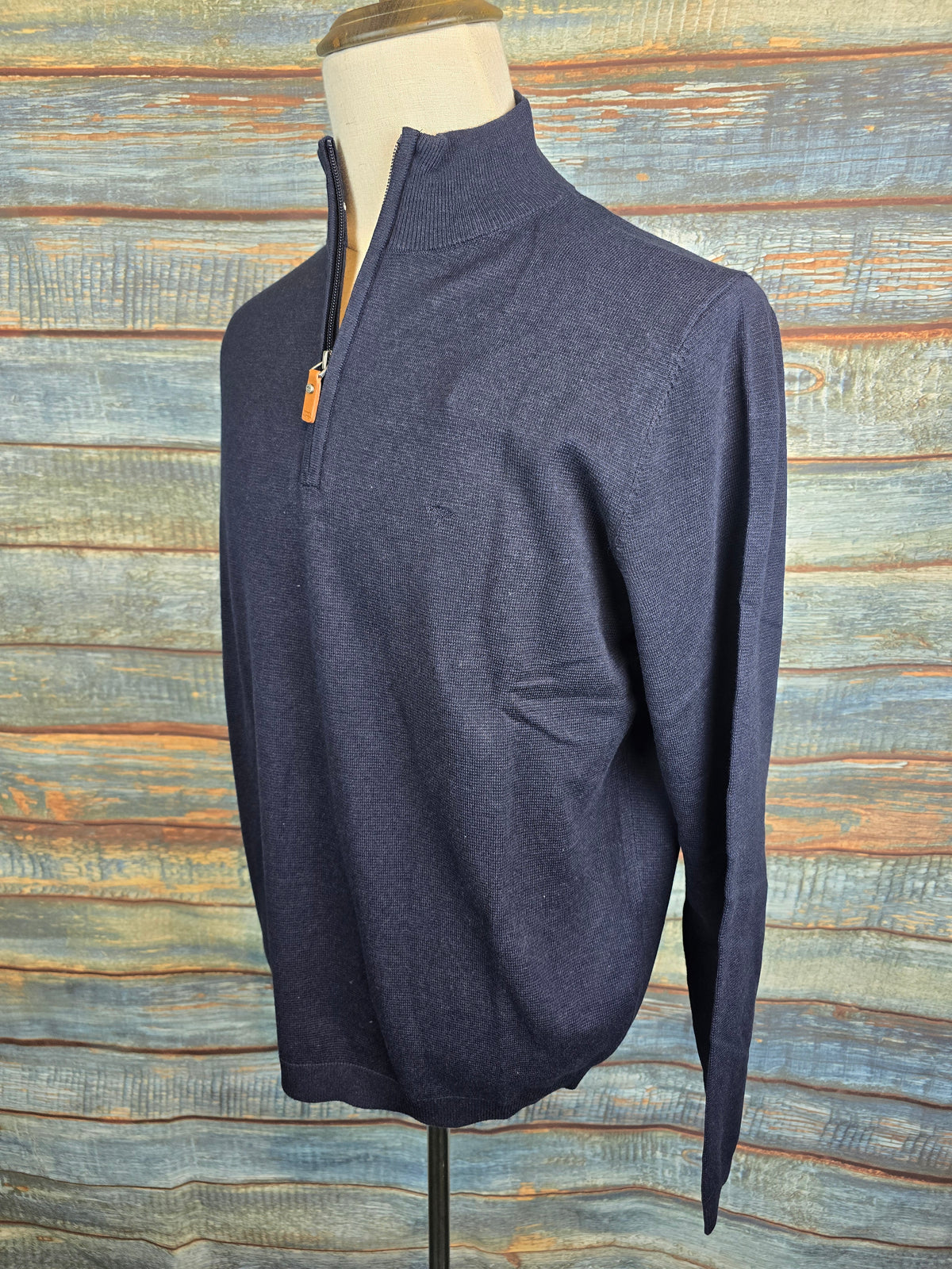 FYNCH HATTON Air Cotton 1/4 Zip Knit Top