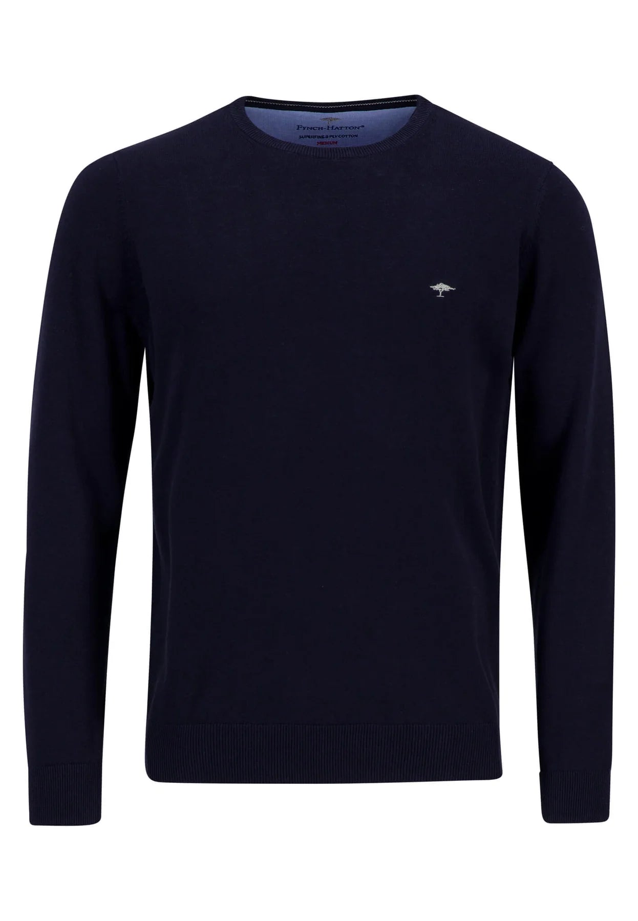 FYNCH-HATTON PURE COTTON ROUND NECK JUMPERS