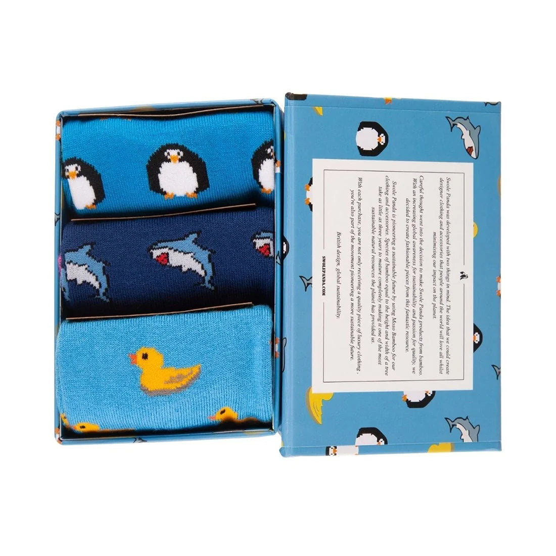 SWOLE PANDA Animal Sock 3 pair Sock Box