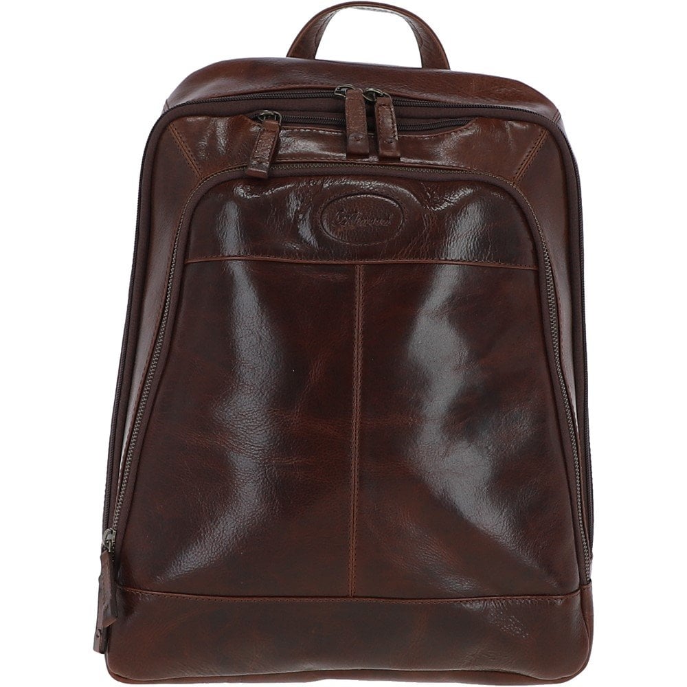 Ashwood Leather Unisex Laptop Business Rucksack - Brown