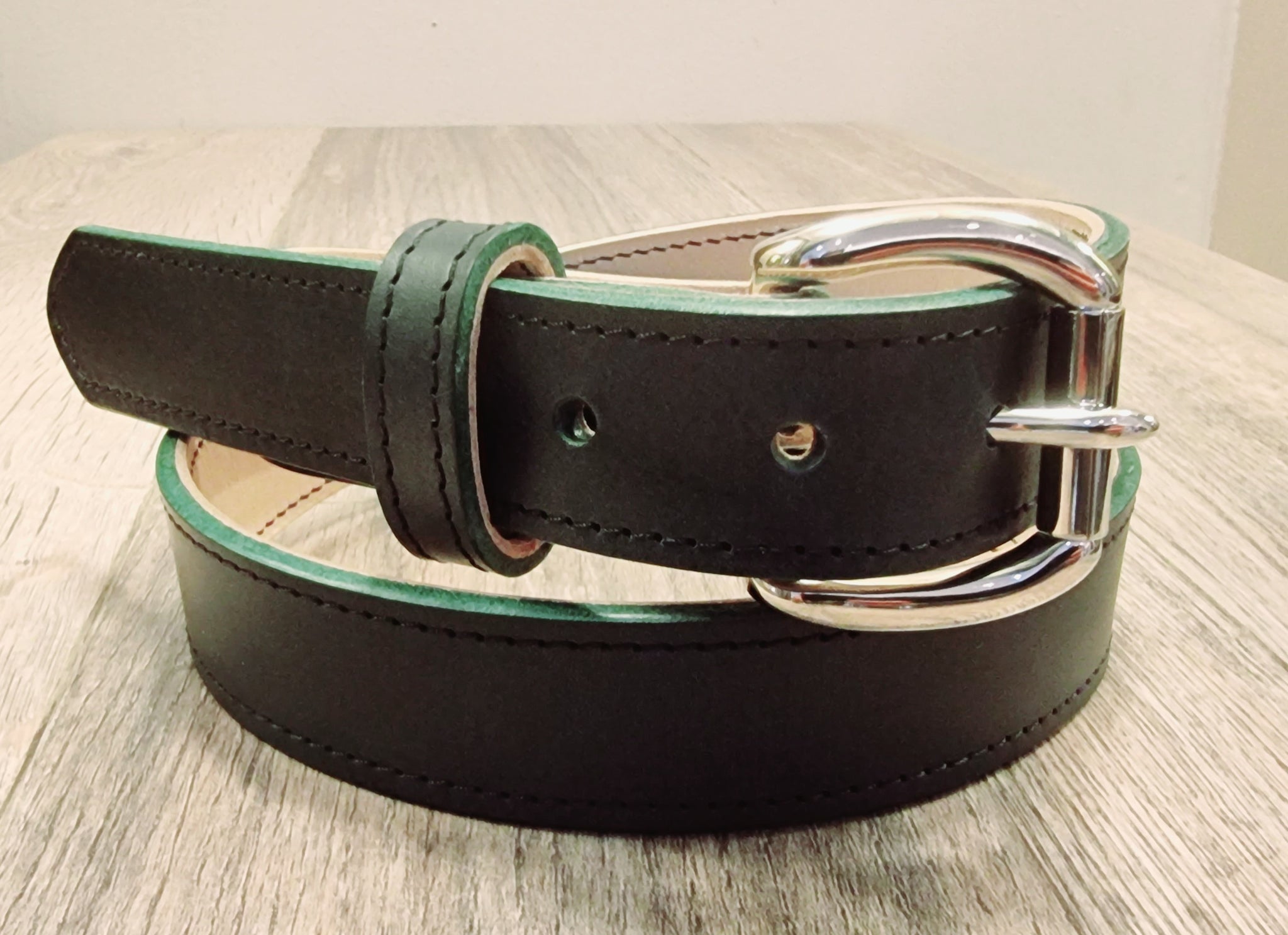 Retreat Clothing Handmade Green Leather Belts