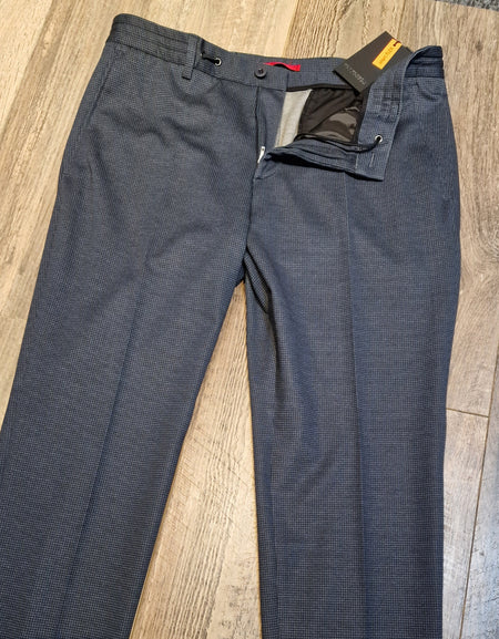 Roy Robson Slim Fit Navy Hounds tooth Jersey Check Pants