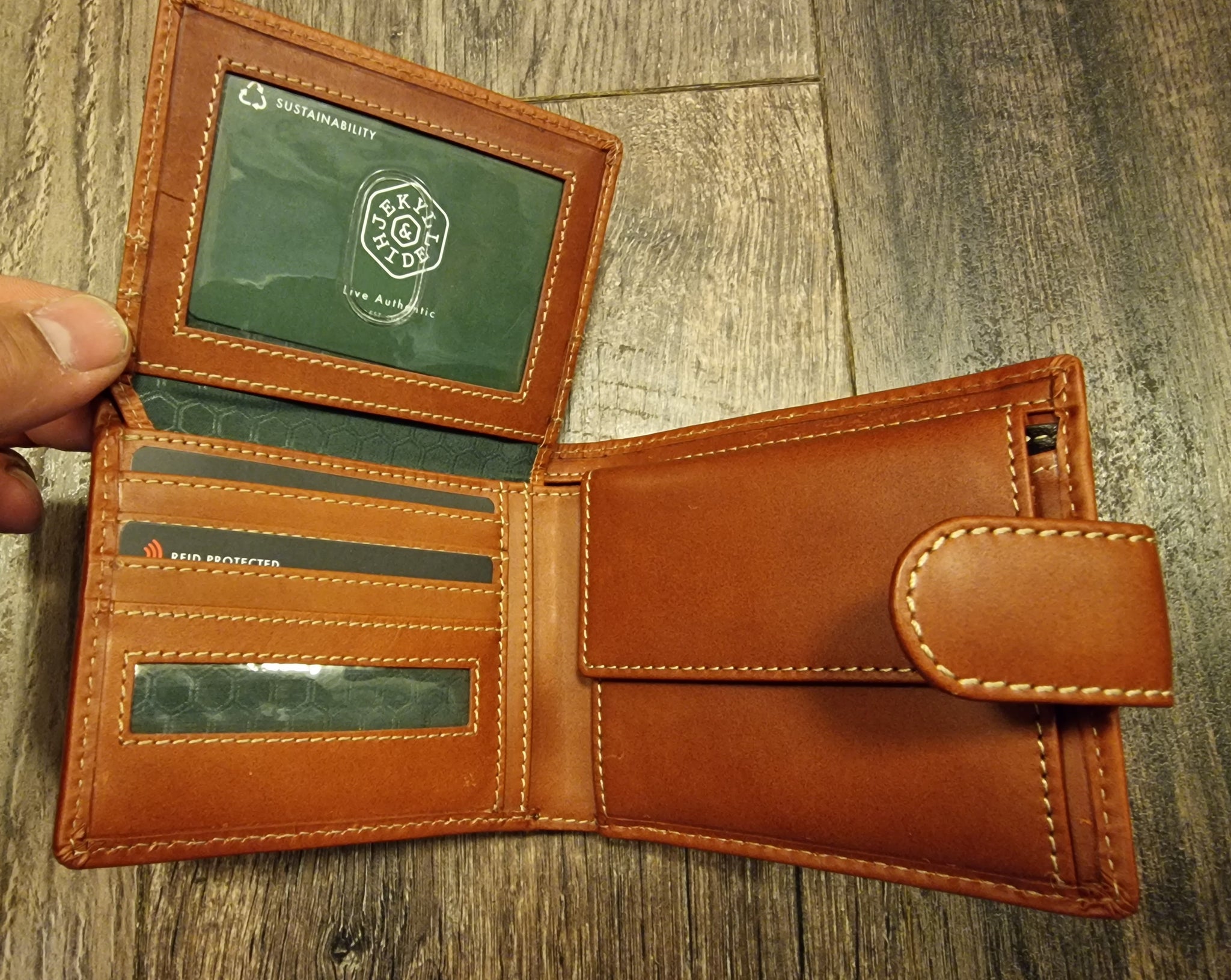 Jekyll & Hide TEXAS LARGE BIFOLD WALLET WITH COIN , CLAY – Retreat