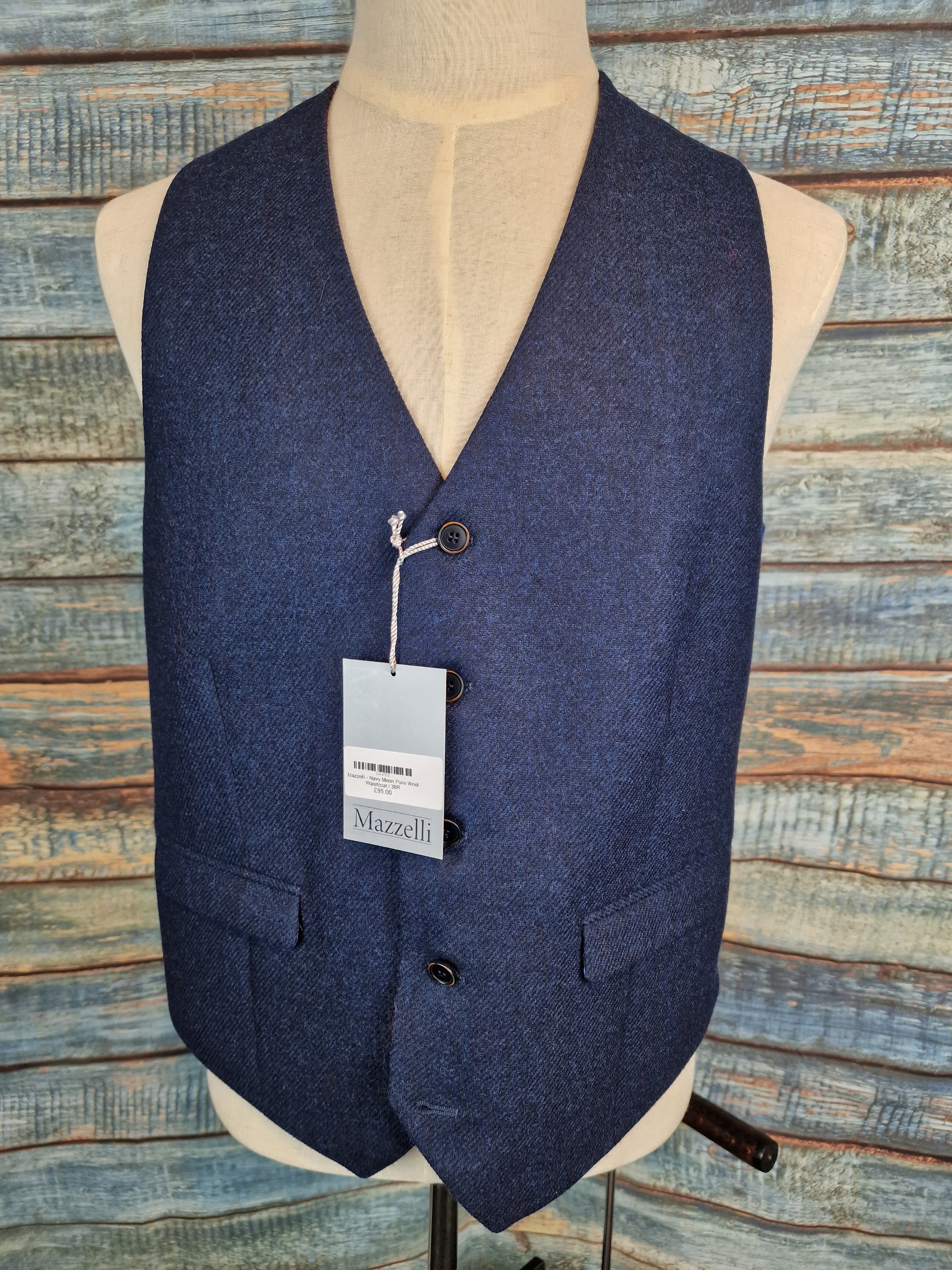 Mazzelli - Navy Moon Pure Wool Waistcoat