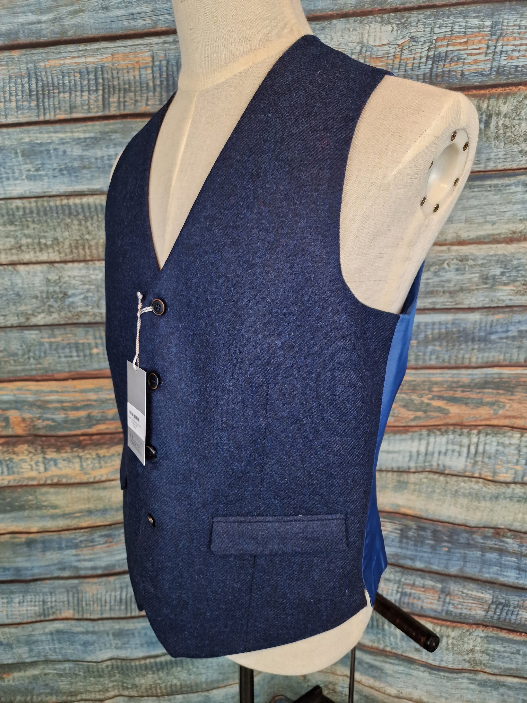 Mazzelli - Navy Moon Pure Wool Waistcoat