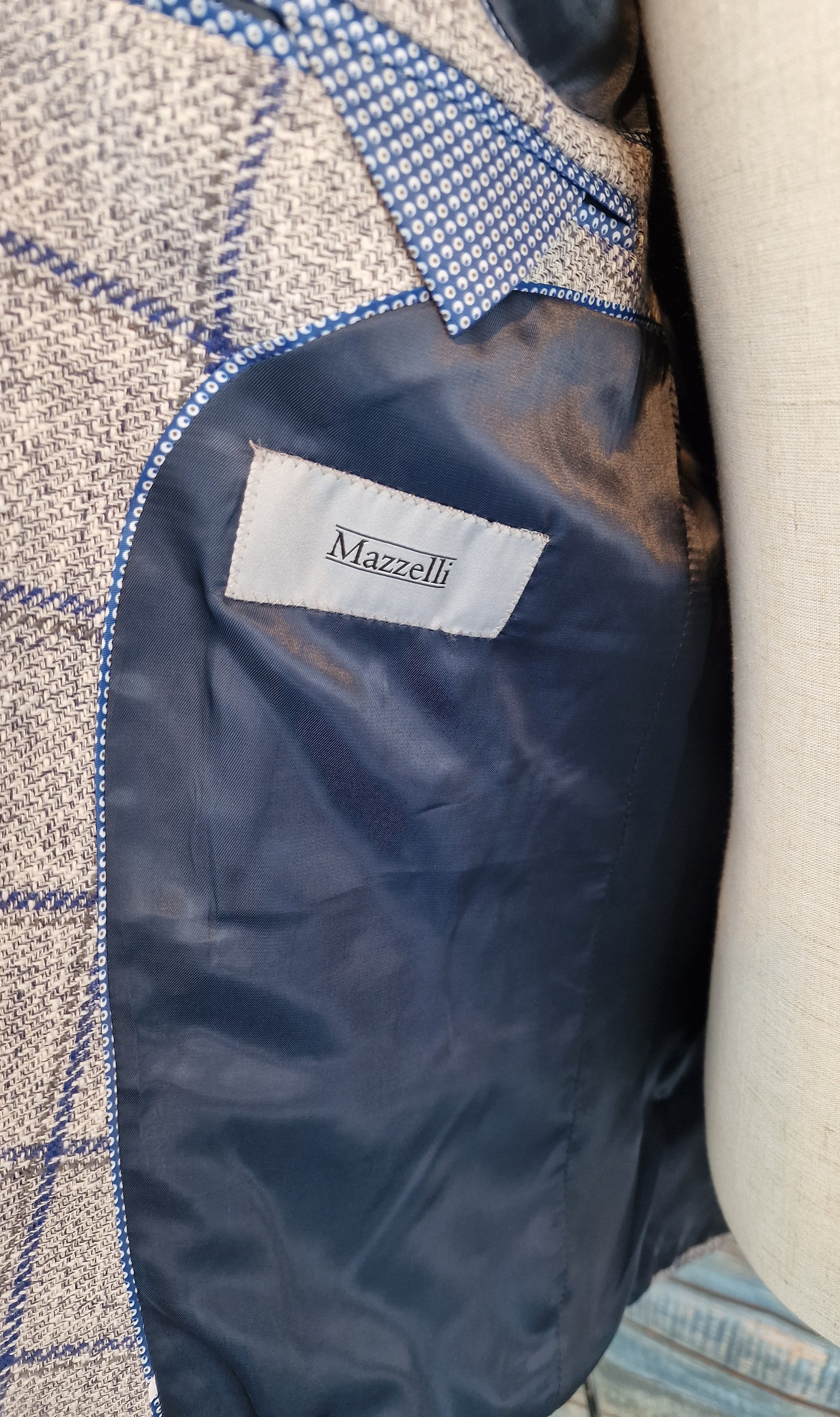 Mazzelli "Solbiati" Check Cotton, Linen and Wool Jacket