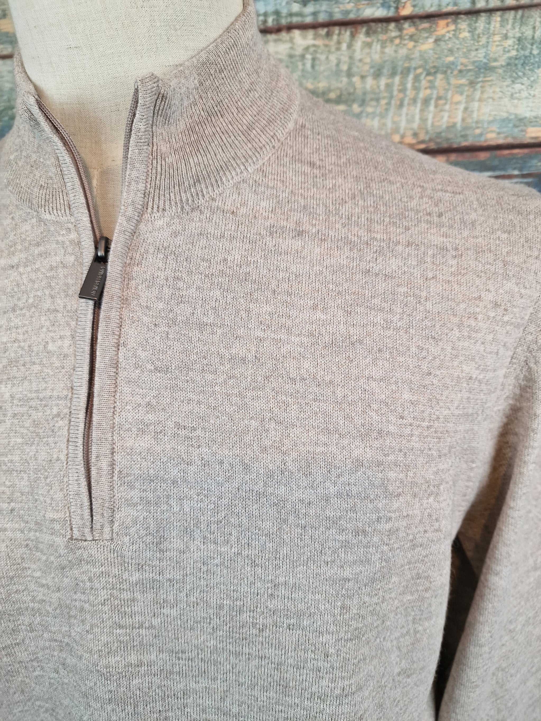 Remus Uomo Tapered Fit Merino Wool- Blend Half Zip Sweater