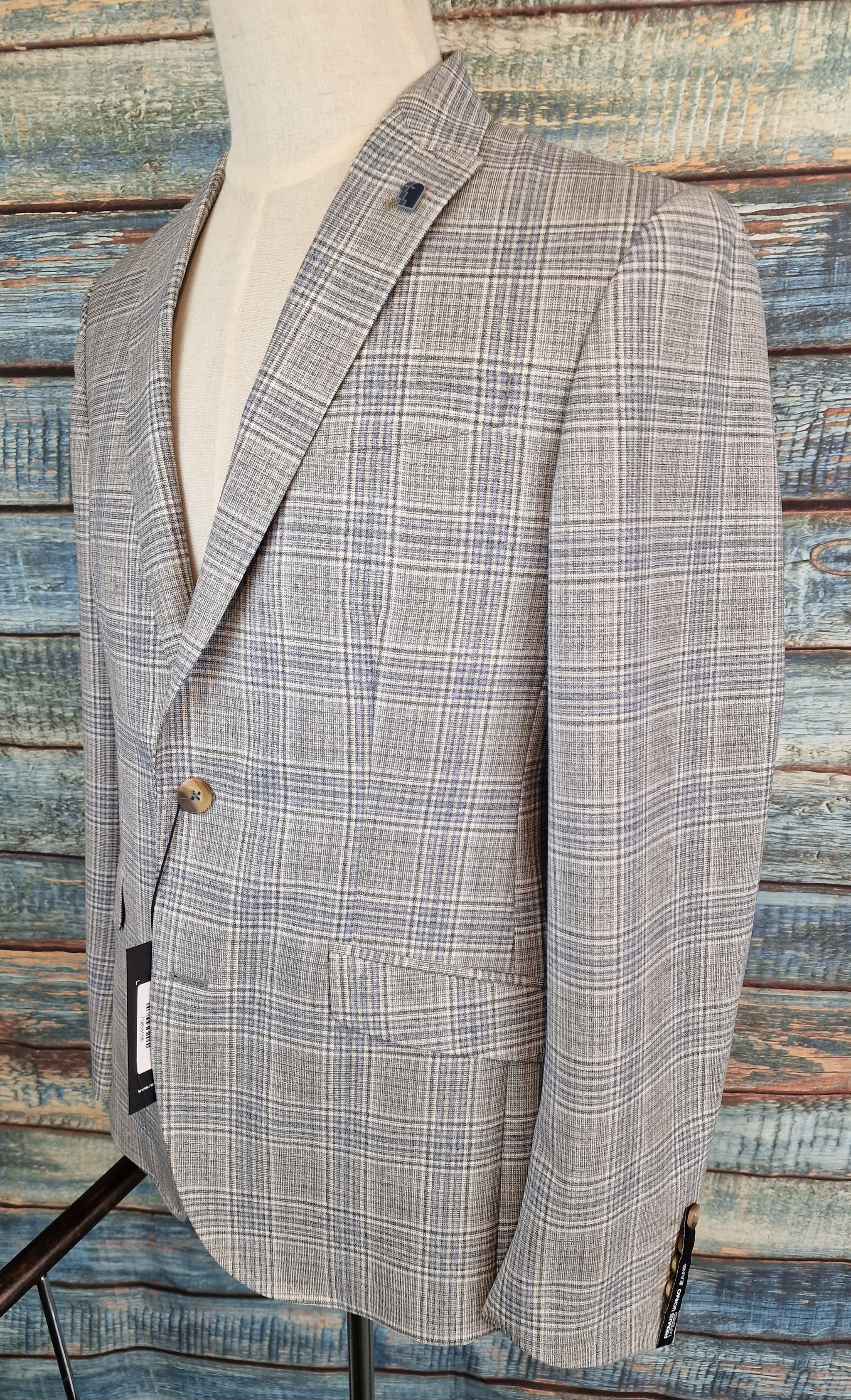 Remus Uomo Slim Fit Wool-Rich Checked Jacket