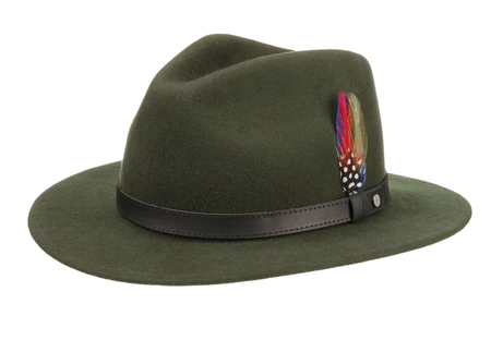 STETSON YUTAN WOOL HAT DARK GREEN