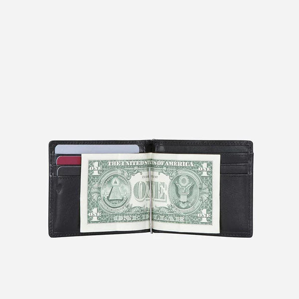 Jekyll & Hide OXFORD LEATHER MONEY CLIP WALLET, BLACK