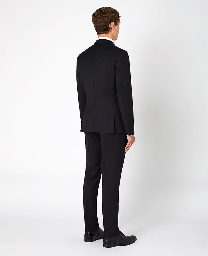 Remus Uomo Black Tapered Fit 3 piece Dinner Suit